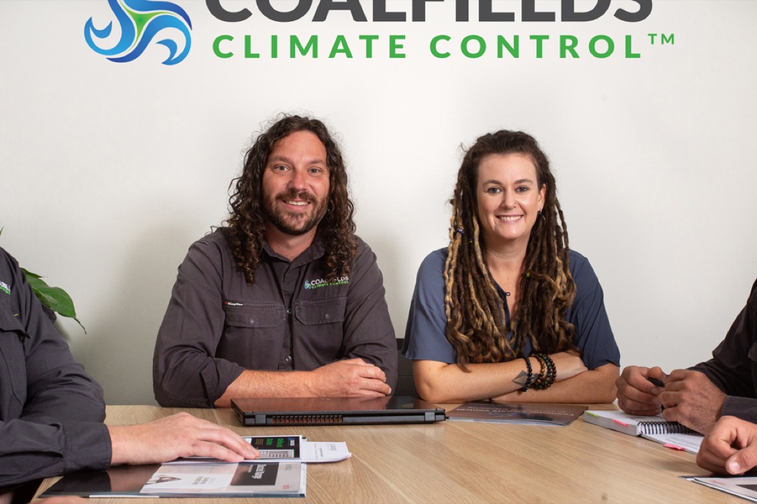 The owners of Coalfields Climate Control at their Singleton office